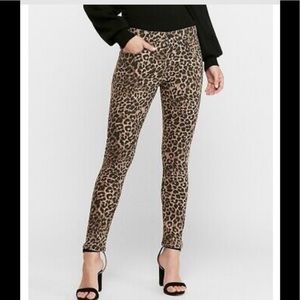 Leopard ankle legging jeans mid rise - long length